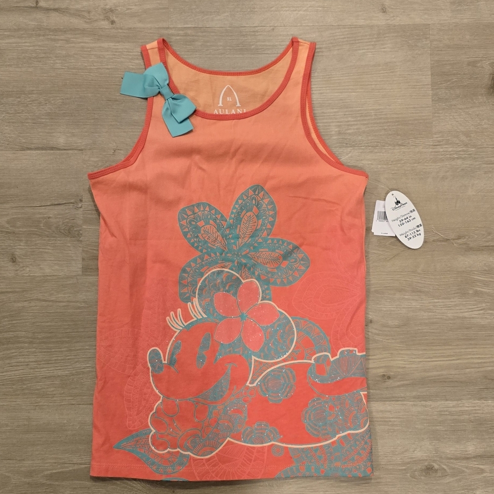 NWT Disney Aulani Girls Tank Top XL (12-14) Ombre Resort Vacation Pink Hawaii